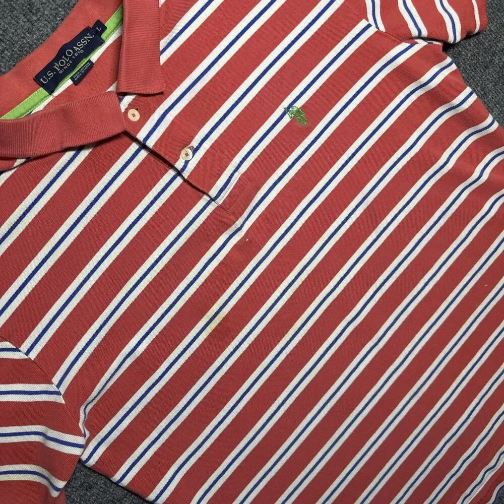 Polo Ralph Lauren Shirt Mens Large Striped Short Sleeve Rugby